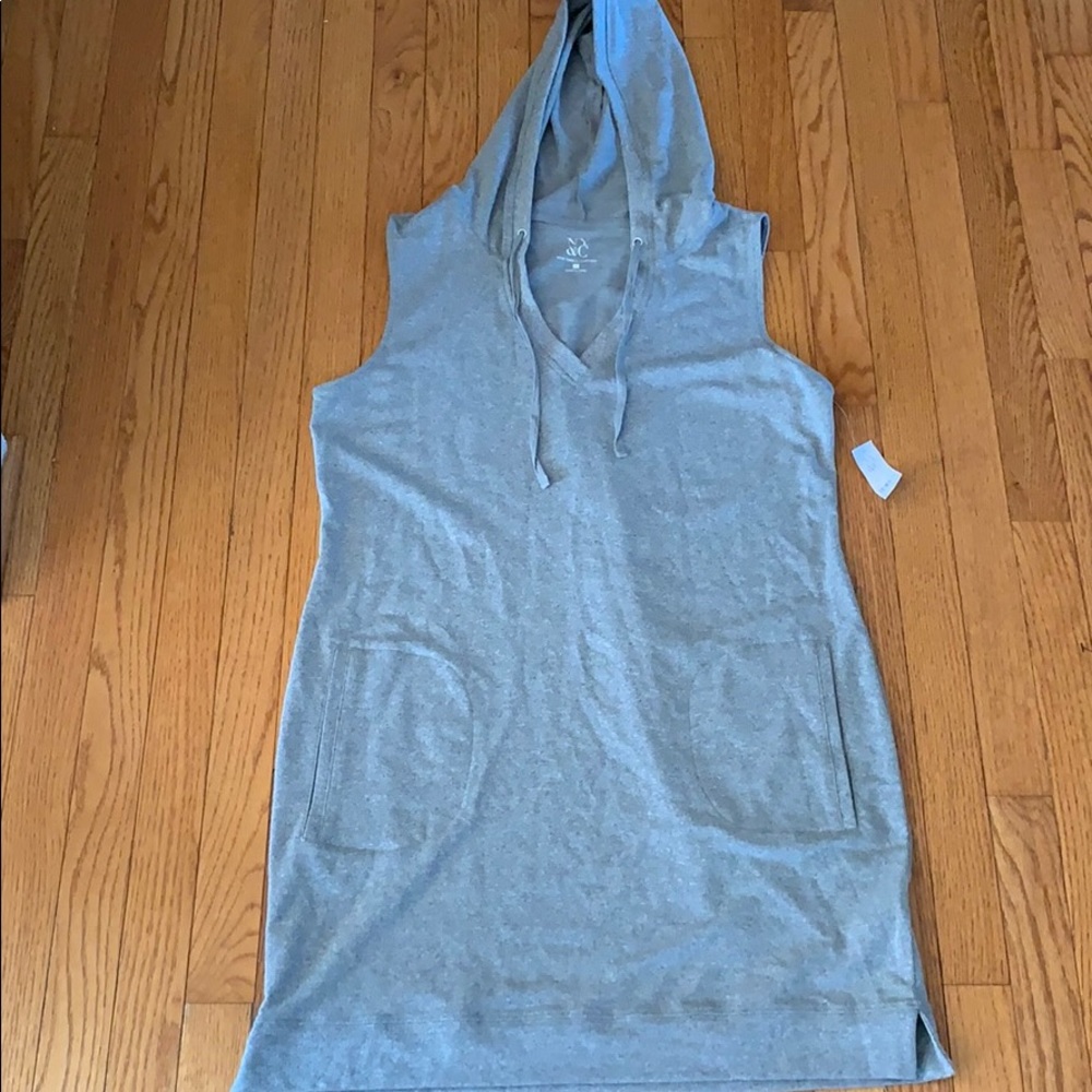 New York & Company Hooded Sleeveless V-Neck Dress